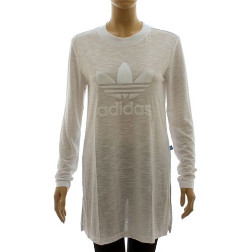 Camiseta Adidas Feminia Extra Longa White Blanc (PP)
