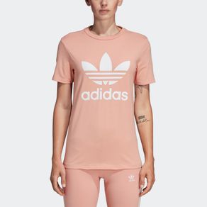 Camiseta Adidas Trefoil Rosa Mulher G