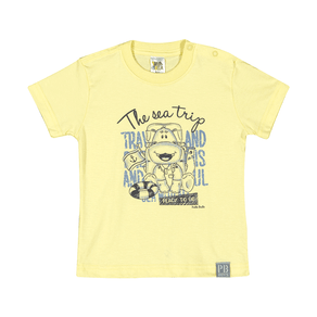 Camiseta Amarelo - Bebê Menino -Meia Malha Camiseta Amarelo - Bebê Menino - Meia Malha - Ref:33657-4-G