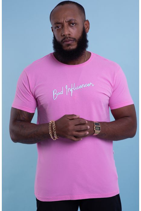 Camiseta Approve Bad Influencer Rosa Pp