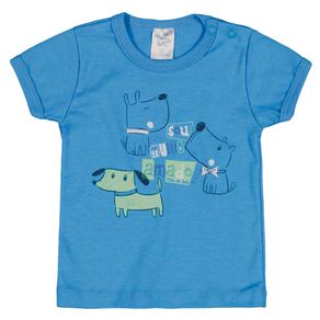 Camiseta Azul - Bebê Menino -Ribanas Camiseta Azul - Bebê Menino - Ribanas - Ref:110639-64-Rn