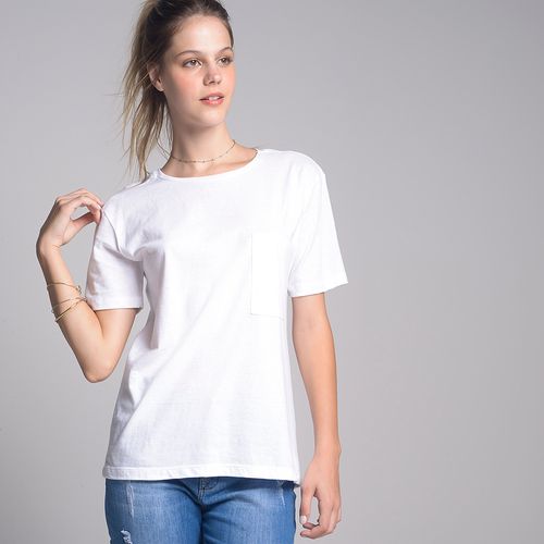 Camiseta Básica Bolso Off White - GG