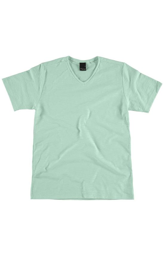 Camiseta Básica Gola V Verde - 8