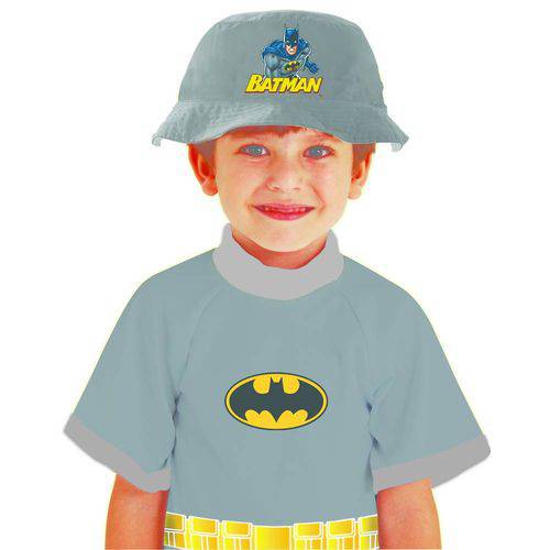 Camiseta Batman Infantil Proteção Uv Sem Boia e Sem Chapeu Rubies Tamanho P