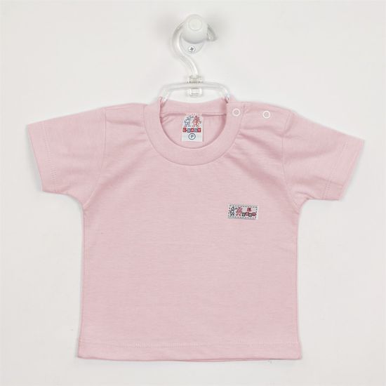 Camiseta Bebê Feminina Manga Curta Rosa-M