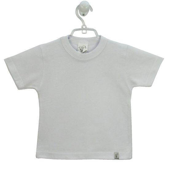 Camiseta Bebê Unissex Manga Curta Branca-1