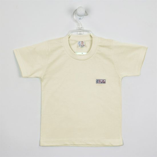 Camiseta Bebê Unissex Manga Curta Creme-2