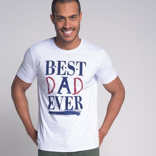 Camiseta Best Dad Ever Branco - P