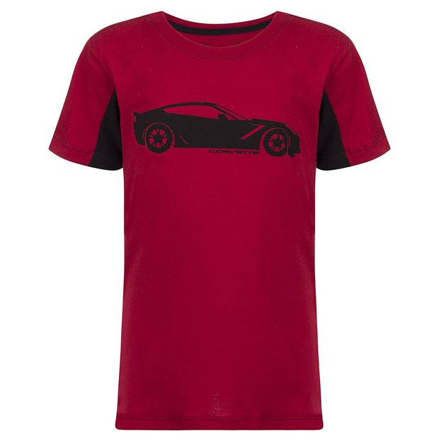Camiseta Big Car Infantil Corvette Gm Vinho 2 Anos 11074