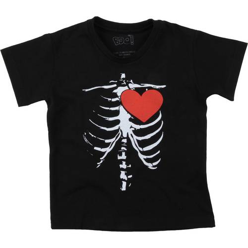 Camiseta Boo! Kids Esqueleto Preto M