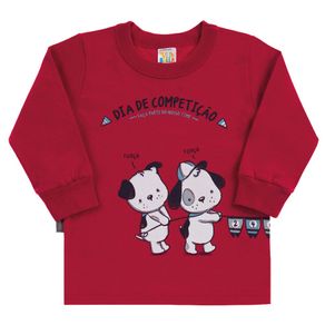 Camiseta Bordo Bebê Menino Meia Malha 38552-1085 Camiseta Vermelho Bebê Menino Meia Malha Ref:38552-1085-G