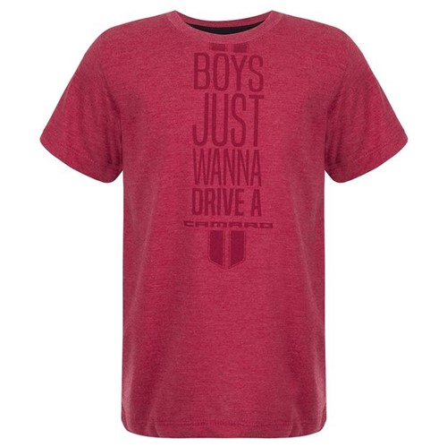 Camiseta Boys Just Wanna Drive Infantil Camaro Gm Vermelho 2 Anos 11469