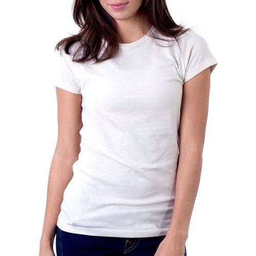 Camiseta Branca Baby Look para Sublimação - 100% Poliéster