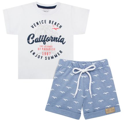 Camiseta C/ Shorts em Malha Venice Beach - Time Kids