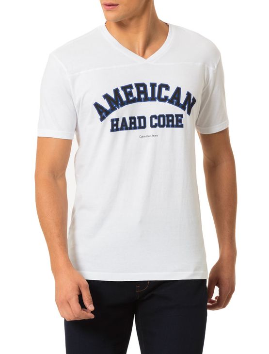 Camiseta Calvin Klein Jeans Estampa American Youth Branco - Gg