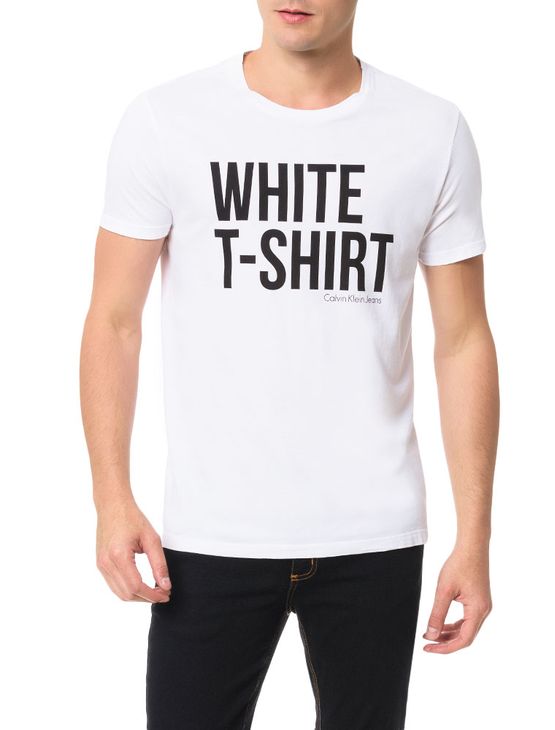 Camiseta Calvin Klein Jeans Estampa White T-Shirt Branco - P