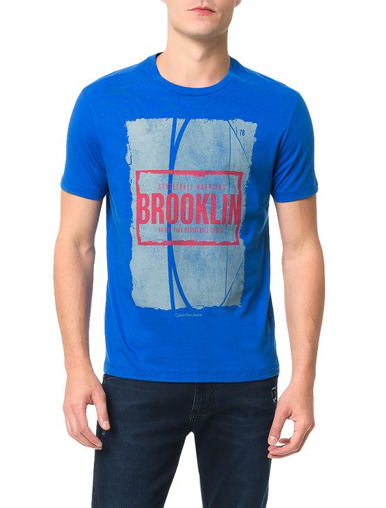 Camiseta Calvin Klein Jeans Streetball Brooklin Azul Carbono - PP