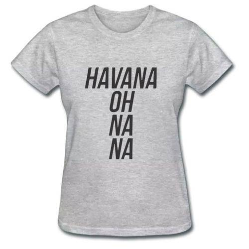 Camiseta Camisa Feminina Babylook Camila Cabello Havana Oh na Na Turne Nbts Algodão Cinza