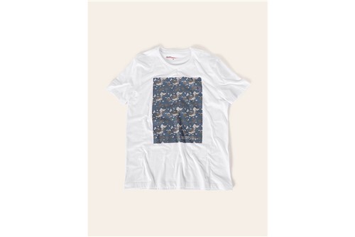 Camiseta Camuflado Pixel - Branco - P
