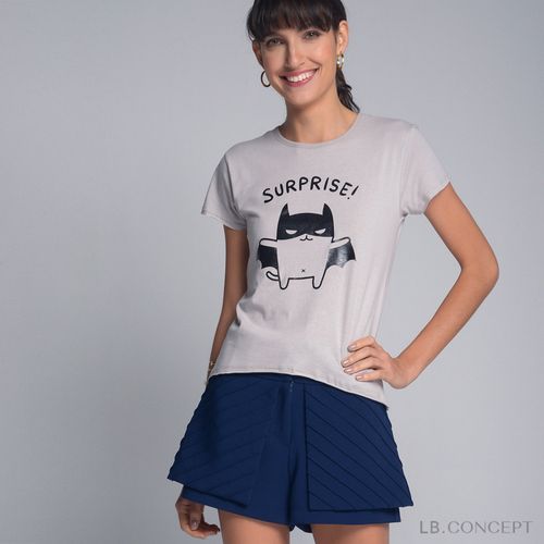 Camiseta Catman Surprise Cinza Claro - P