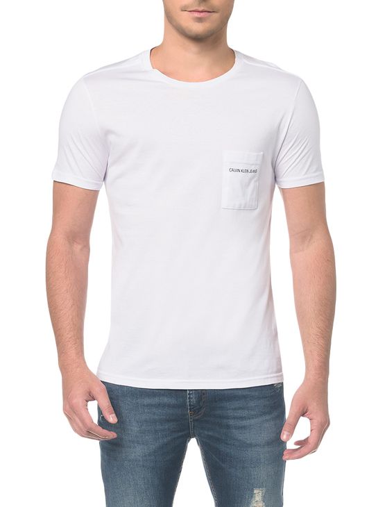 Camiseta Ckj Mc Bolso Peito - Branco 2 - PP