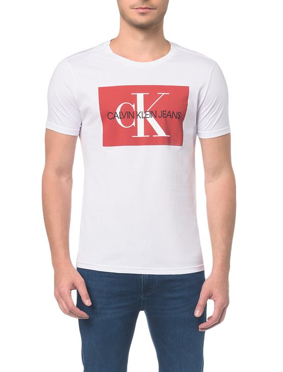 Camiseta Ckj Mc Es Ck Quadrado - Branca - PP