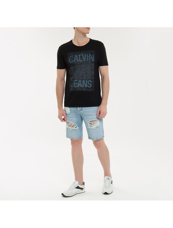 Camiseta Ckj Mc Est Calvin Jeans - Preto - PP