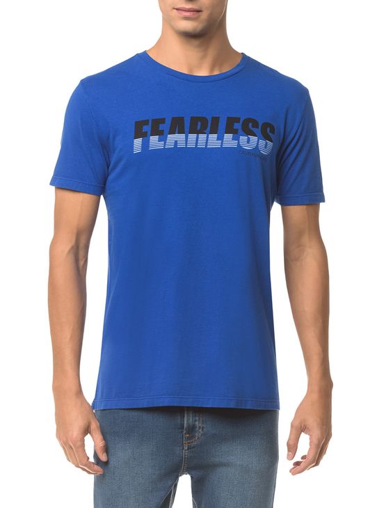 Camiseta Ckj Mc Est Fearless - Azul Médio - PP