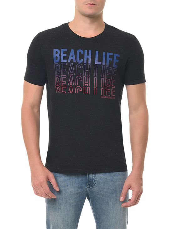 Camiseta CKJ MC Estampa Beach Life Preta Camiseta Ckj Mc Estampa Beach Life - Preto - G