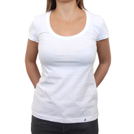 Camiseta Clássica Feminina Lisa Branca