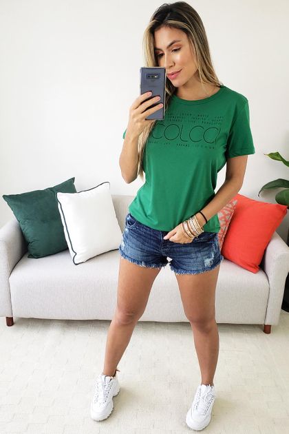 Camiseta Colcci Estampada Vibes - Verde