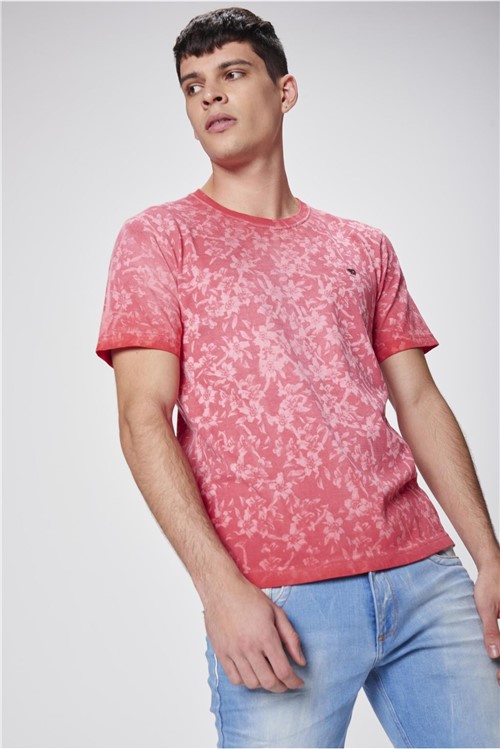 Camiseta com Estampa Floral Masculina