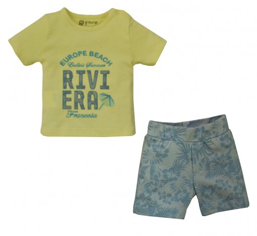 Camiseta com Shorts Infantil Grow Up Menino em Algodão Riviera