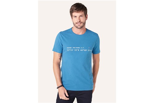Camiseta Coordenadas - Azul - P
