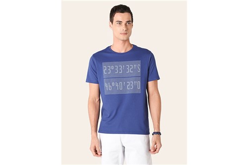 Camiseta Coordenadas Relevo - Azul - P