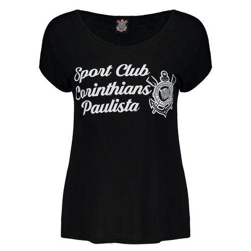 Camiseta Corinthians Anne Feminina Preta - Spr - Spr