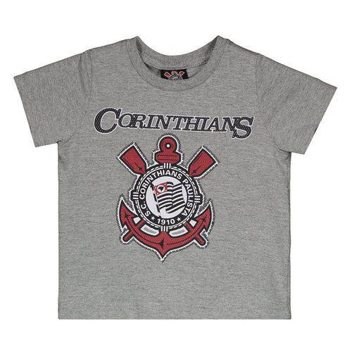 Camiseta Corinthians Embroidery Infantil Cinza