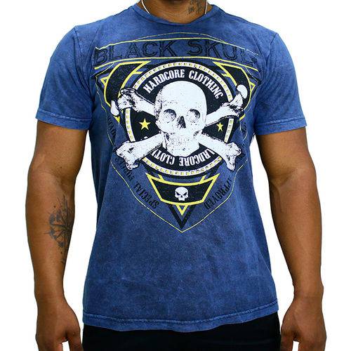 Camiseta Cross Bone (azul) - Black Skull