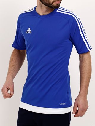 Camiseta de Futebol Masculina Adidas Azul/branco