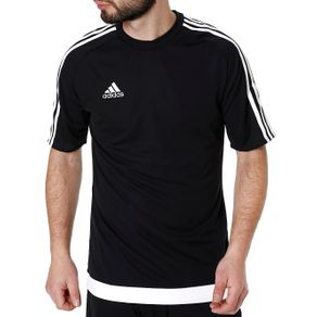 Camiseta de Futebol Masculina Adidas Preto/branco P
