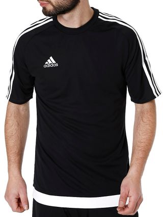 Camiseta de Futebol Masculina Adidas Preto/branco