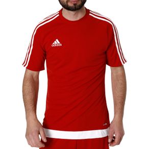 Camiseta de Futebol Masculina Adidas Vermelho/branco P