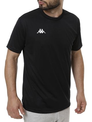 Camiseta de Futebol Masculina Kappa Preto