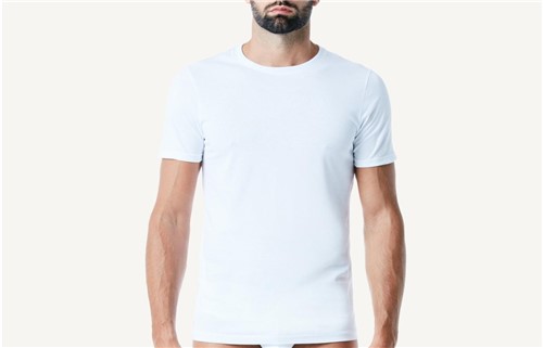 Camiseta de Manga Curta Gola de Algodao Supima® - Branco G
