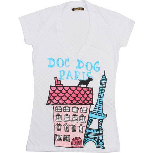 Camiseta Doc Dog Paris Branco 12 Anos