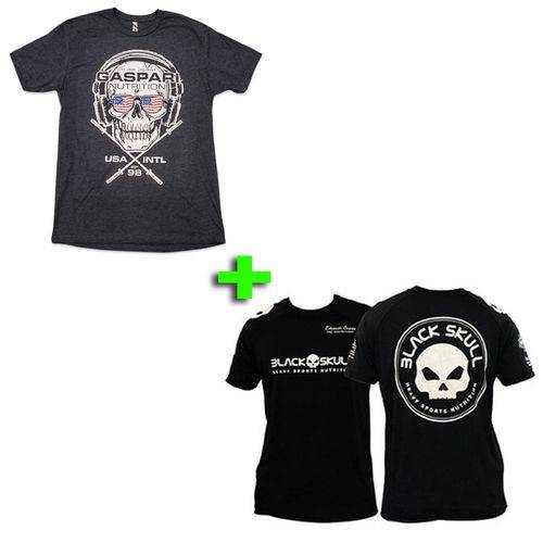 Camiseta Eduardo Correa Caveira Black Skull Dry Fit + Camiseta 100% Algodão Gaspari