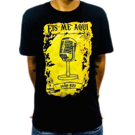 Camiseta Eis-me Aqui - Microfone P