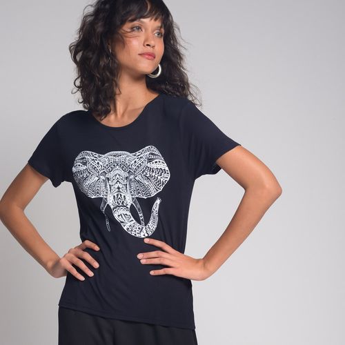 Camiseta Elefante Pedraria Preto - GG
