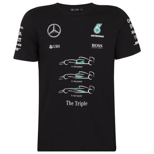 Camiseta Equipe Tricampeã Construtores Mercedes Amg Petronas F1