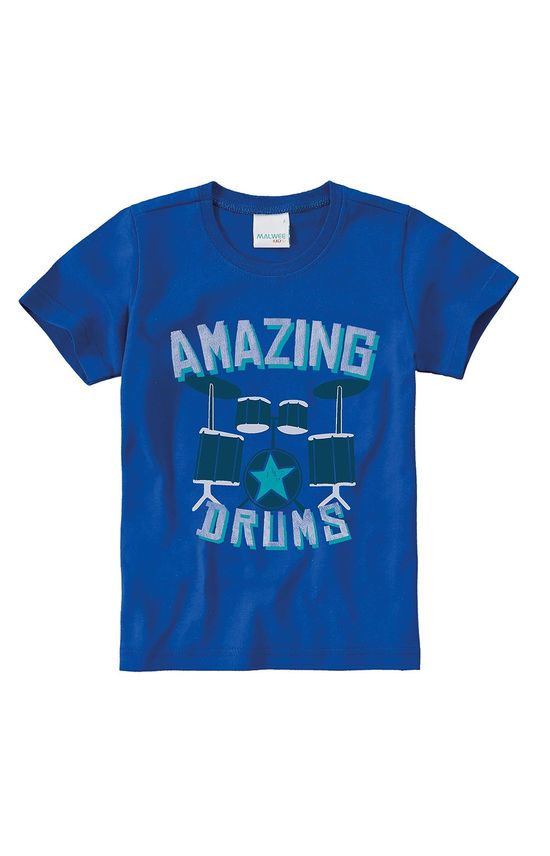 Camiseta Estampa Frontal Menino Malwee Kids Azul Claro - 1